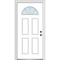 Steel Primed Left-Hand Inswing 1/4 Lite 4-Panel Prehung Front Door 36" x 80" Z183112