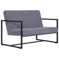 Light Gray Fabric 2-Seater Sofa with Armrests W3855