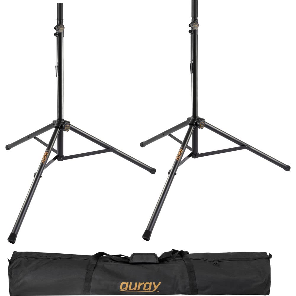 Powered 10" PA Loudspeaker Pair with Speaker Stand and XLR Cable Y34980