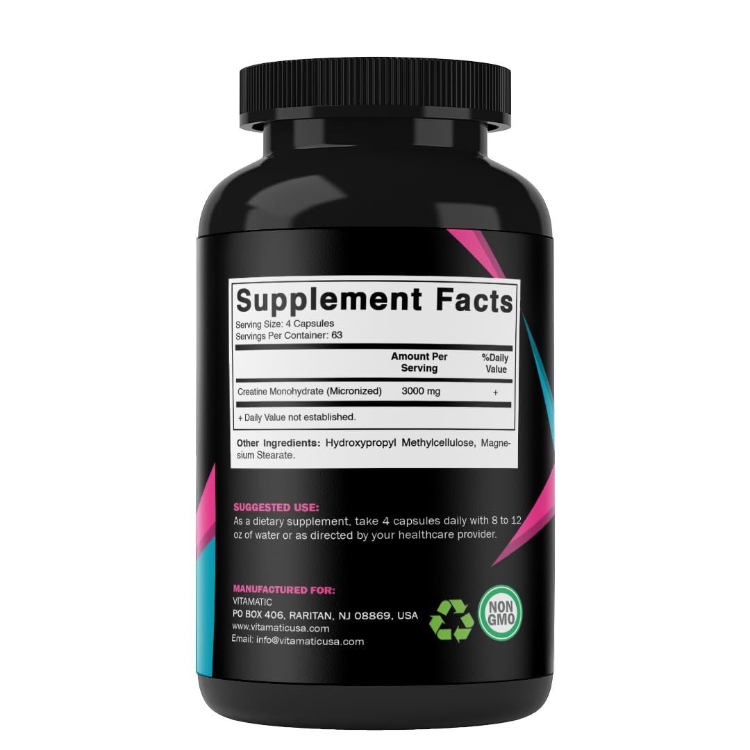 Micronized Creatine Monohydrate 3000 mg 250 Capsules V48910