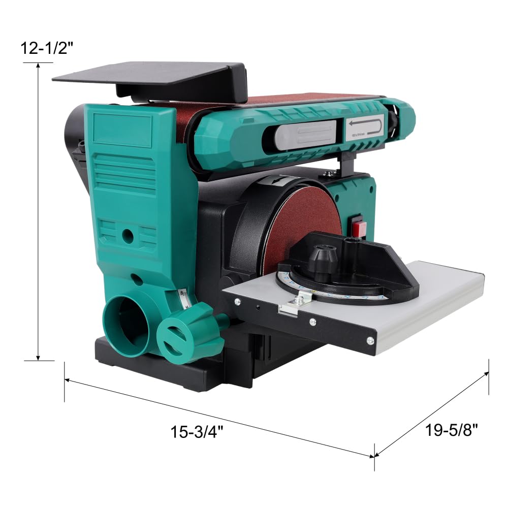 Benchtop Belt and Disc Sander, 120V/60Hz, 4x36 in. Belt & 6 in. Disc, Green P289863