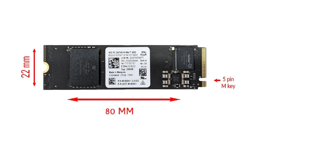 256GB M.2 PCI-e GEN 4X4 NVME Internal Solid State Drive 2280 P873