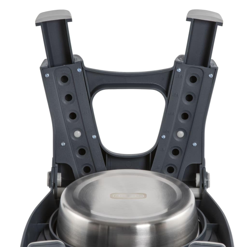 Adjustable Height Double Pet Feeder with Stainless Steel Bowls Q3797