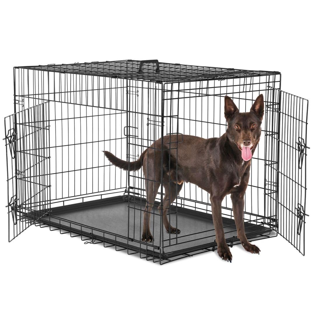 36 Inch Metal Dog Crate Kennel with Divider Panel L89922