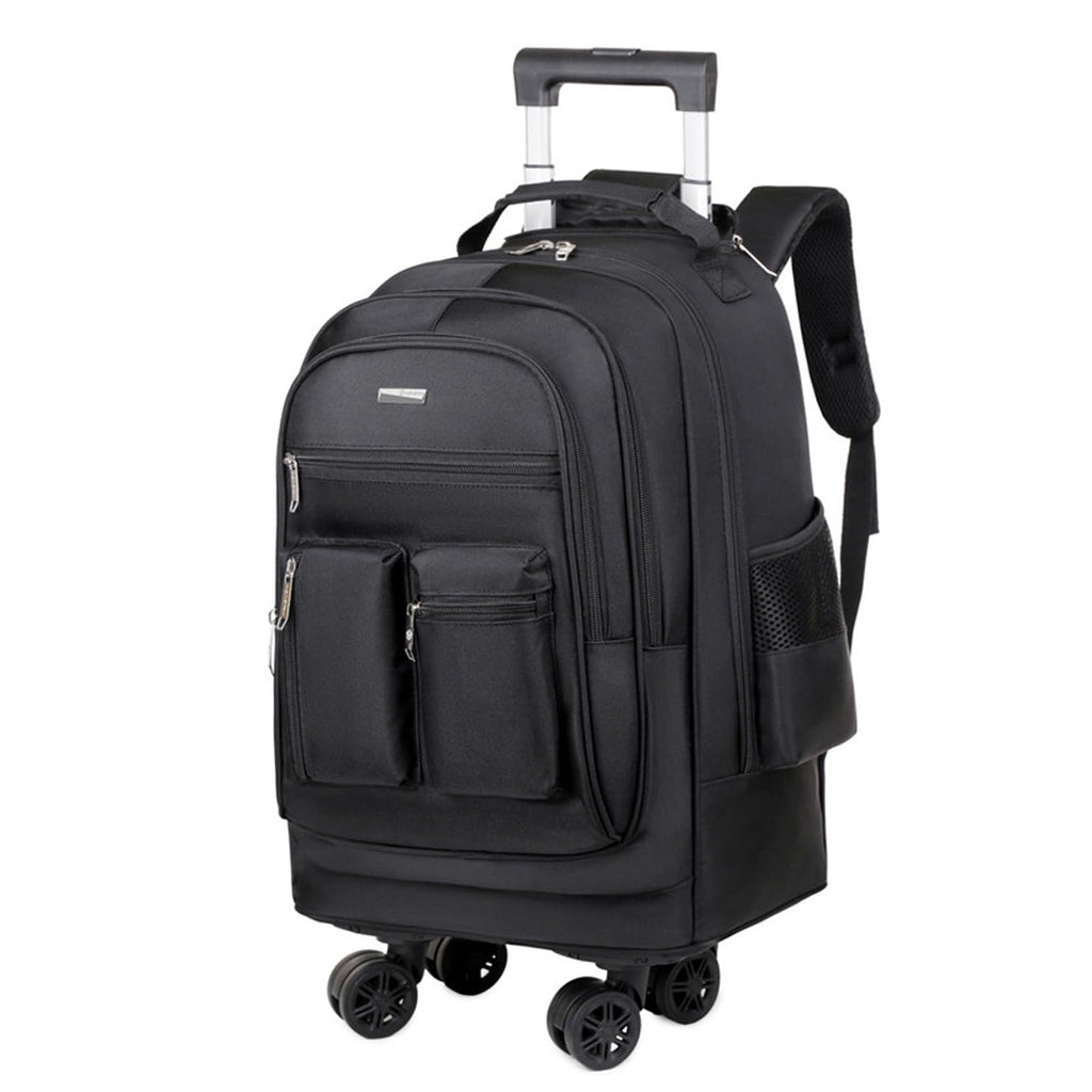 Rolling Backpack with Silent Wheels Black E9709
