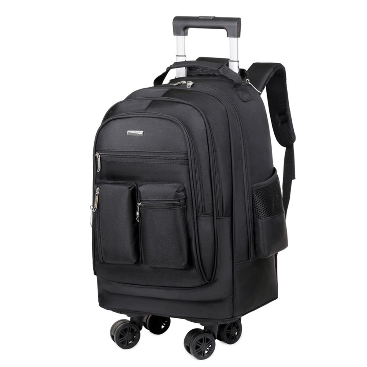 Rolling Backpack with Silent Wheels Black E9709