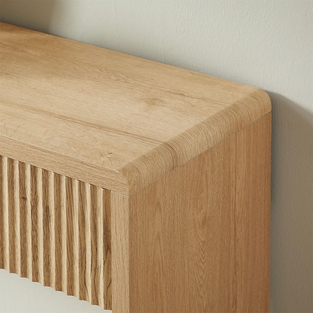 59" Oak Console Table with 2 Drawers and Open Shelf D208
