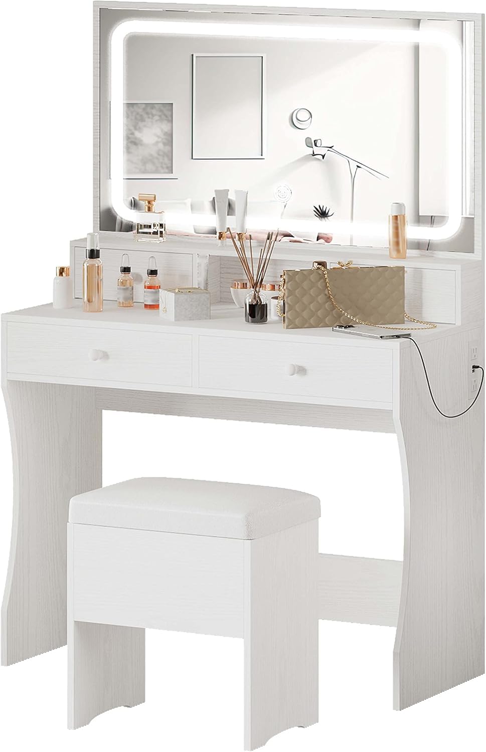 Vanity Desk with Charging Station Y75972