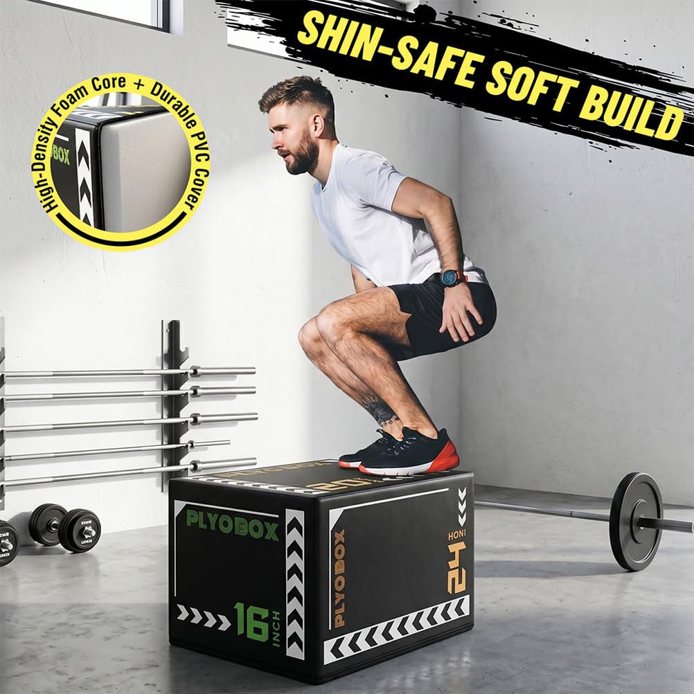 3-in-1 Foam Plyometric Jump Box, 16/20/24 Inch I391