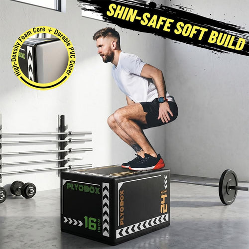 3-in-1 Foam Plyometric Jump Box, 16/20/24 Inch I391