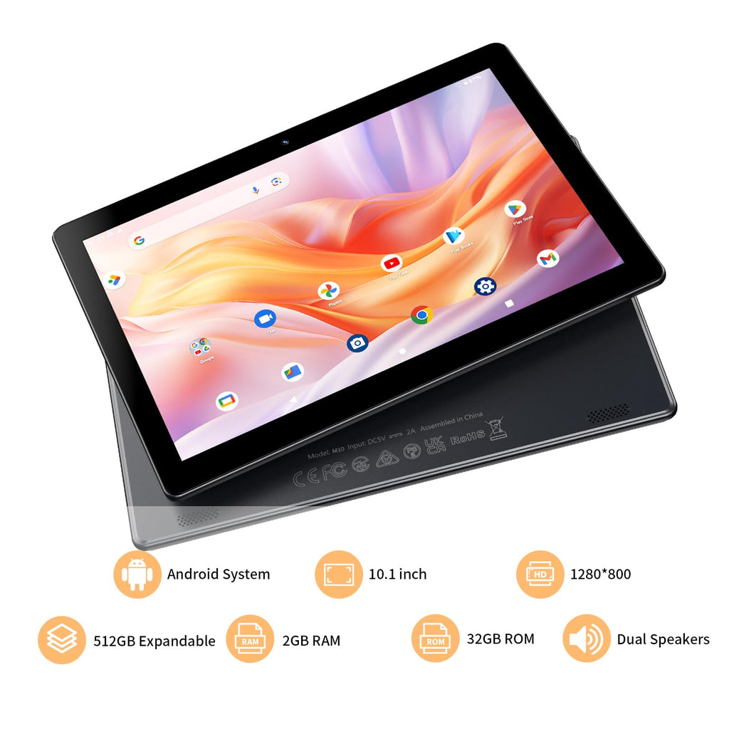 10 inch Android Tablet 32GB ROM 2GB RAM Quad-Core 6000mAh Z202814