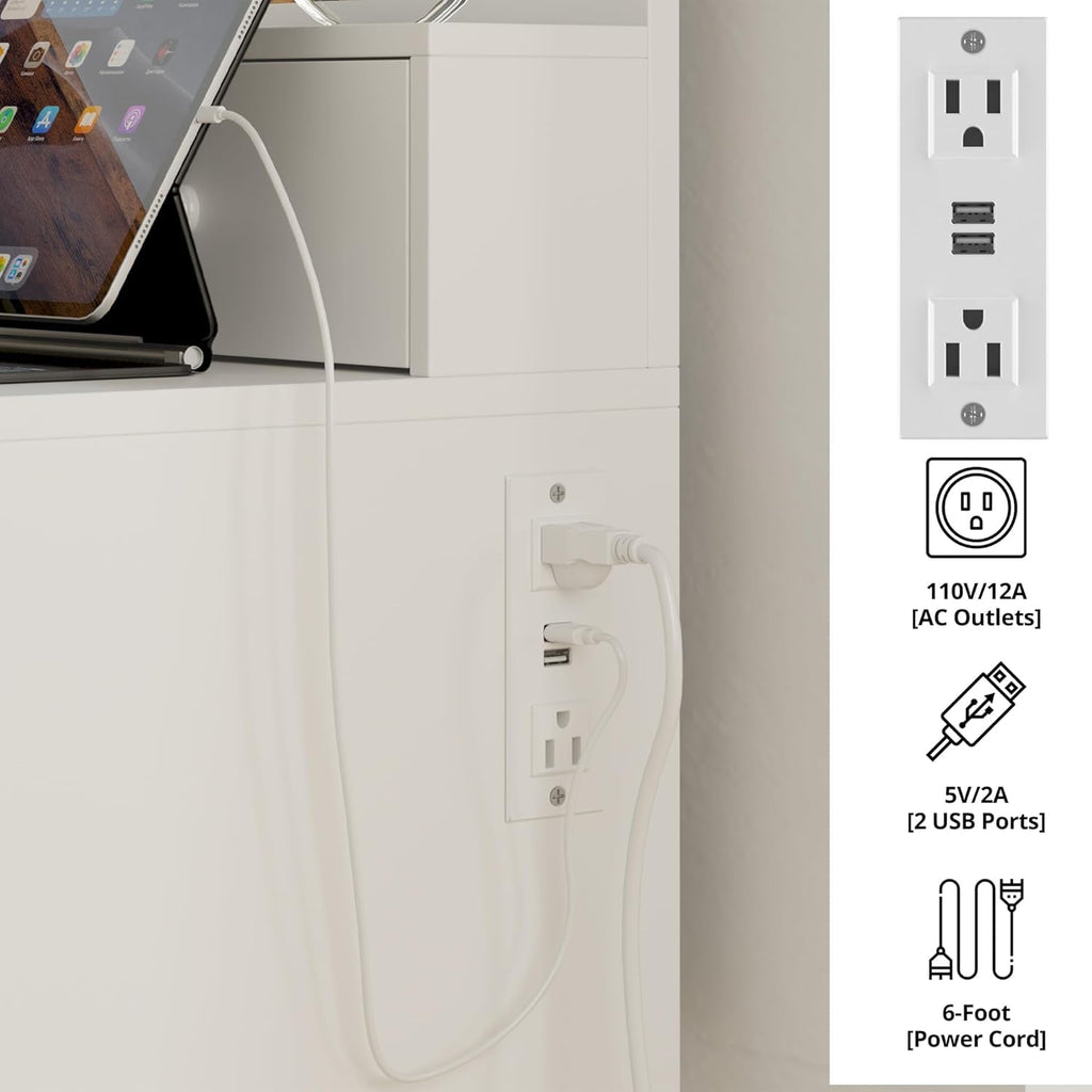 Vanity Desk with Charging Station Y75972