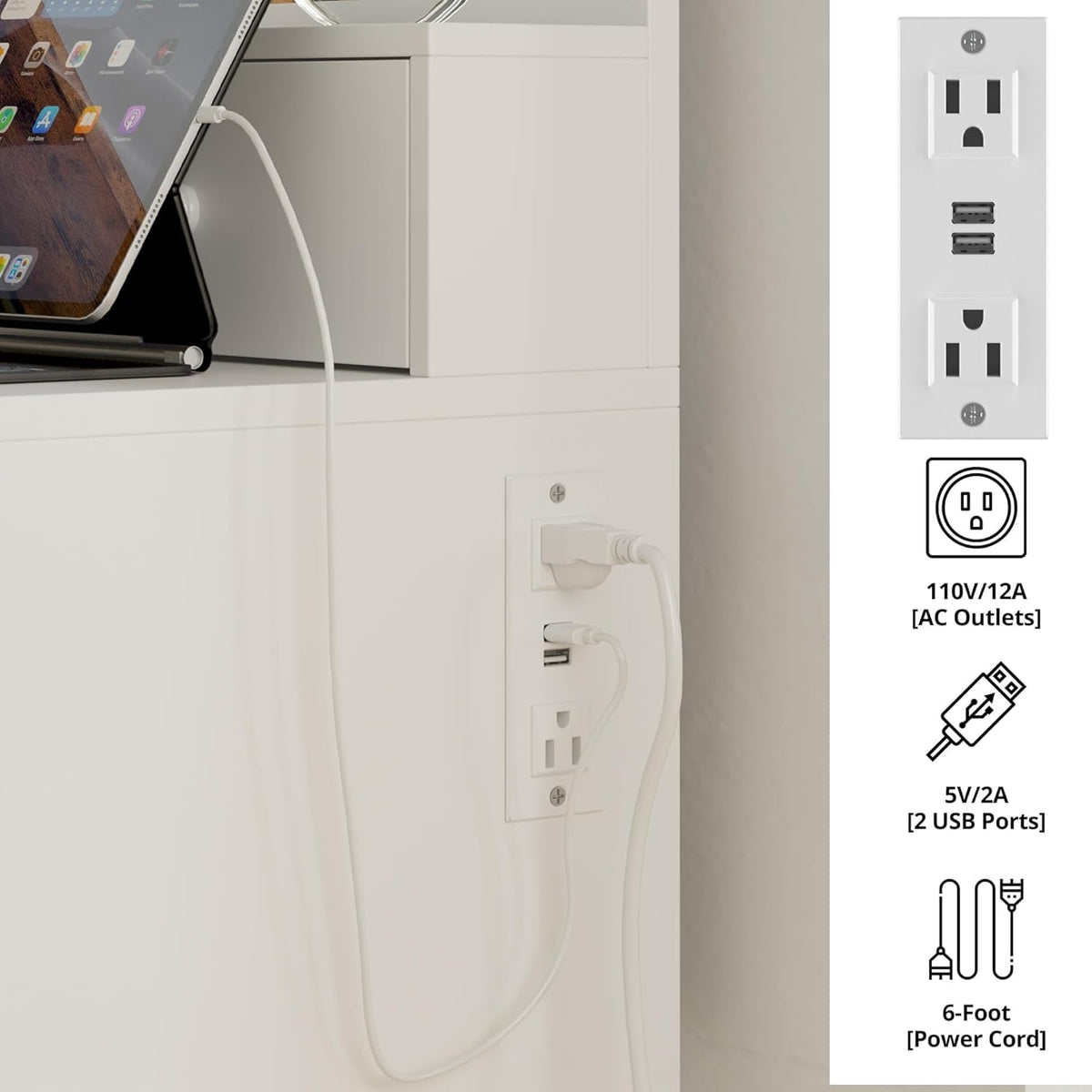 Vanity Desk with Charging Station Y75972