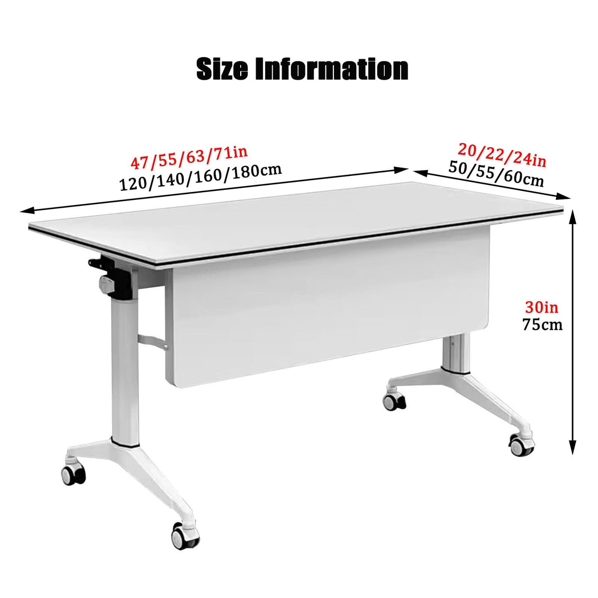 Wooden Folding Table with 360° Wheels O623527