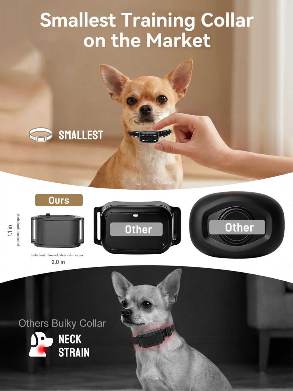 Wireless Small Dog Fence for 2 Dogs, Up to 3500ft Adjustable Waterproof Rechargeable Pet Containment System M86944
