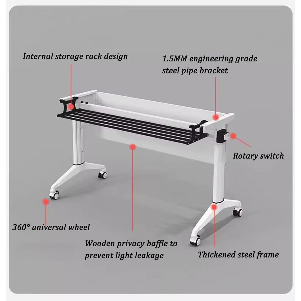 Wooden Folding Table with 360° Wheels O623527