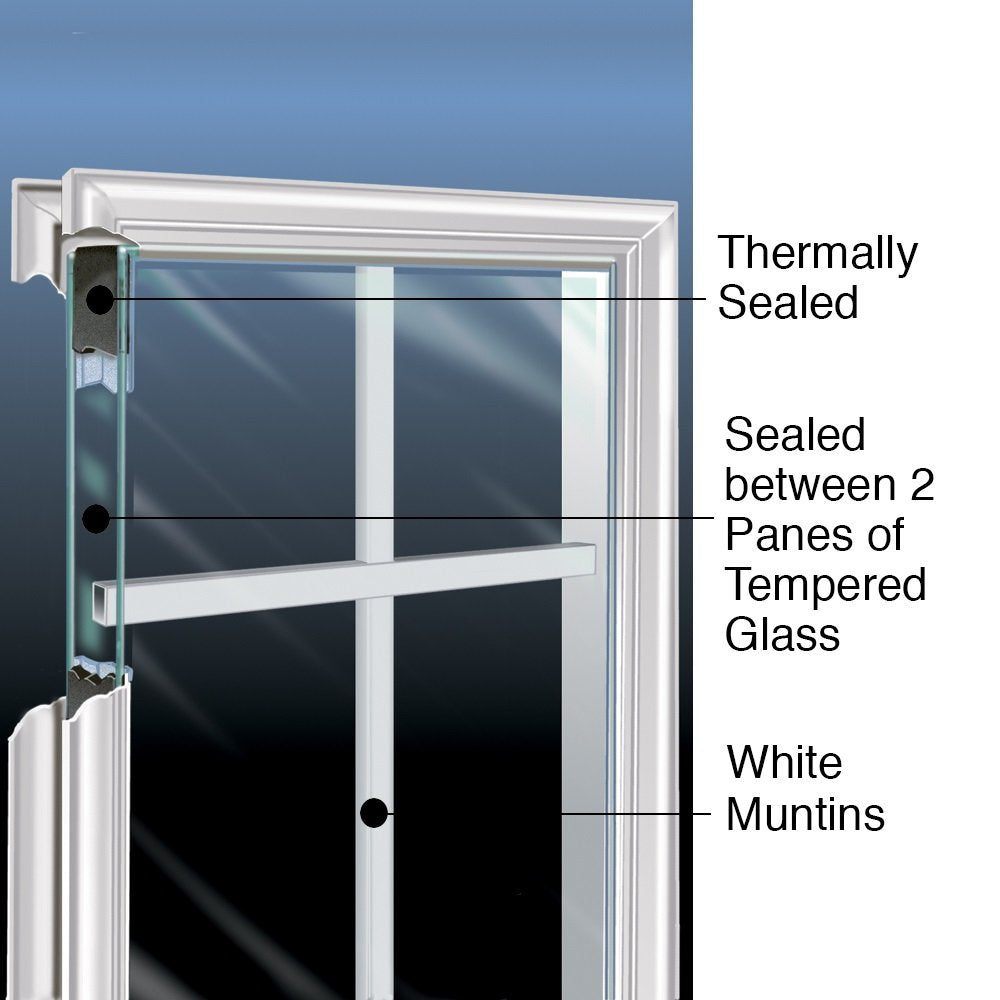 Steel Primed Left-Hand Inswing 1/4 Lite 4-Panel Prehung Front Door 36" x 80" Z183112