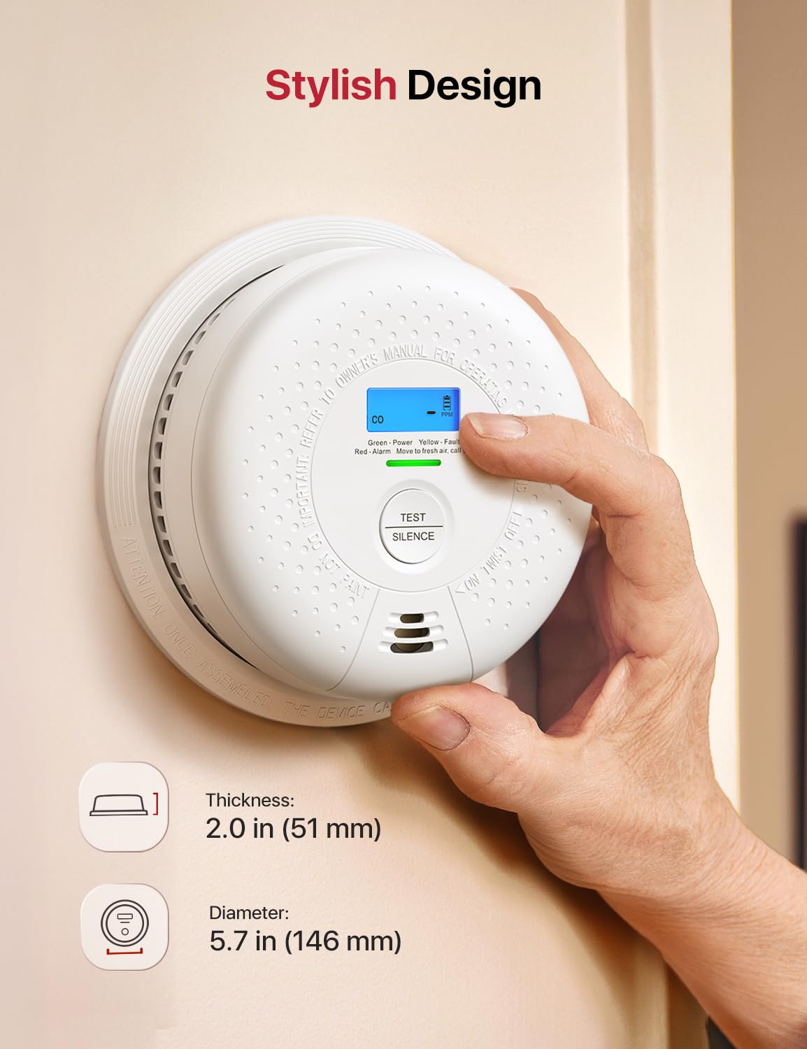 Wireless Interconnected Combination Smoke & CO Alarm 3-Pack A68468