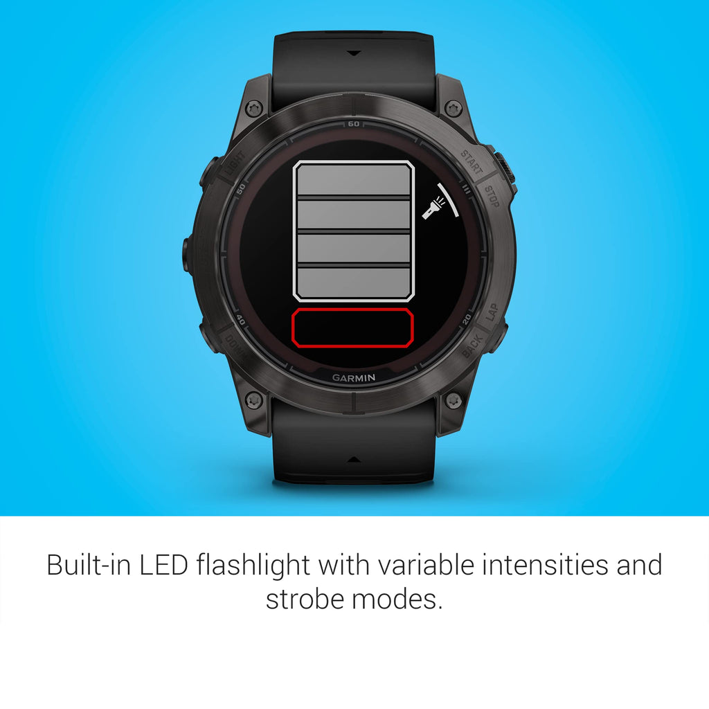 Multisport GPS Smartwatch with Flashlight, Solar Charging, Black Q194978