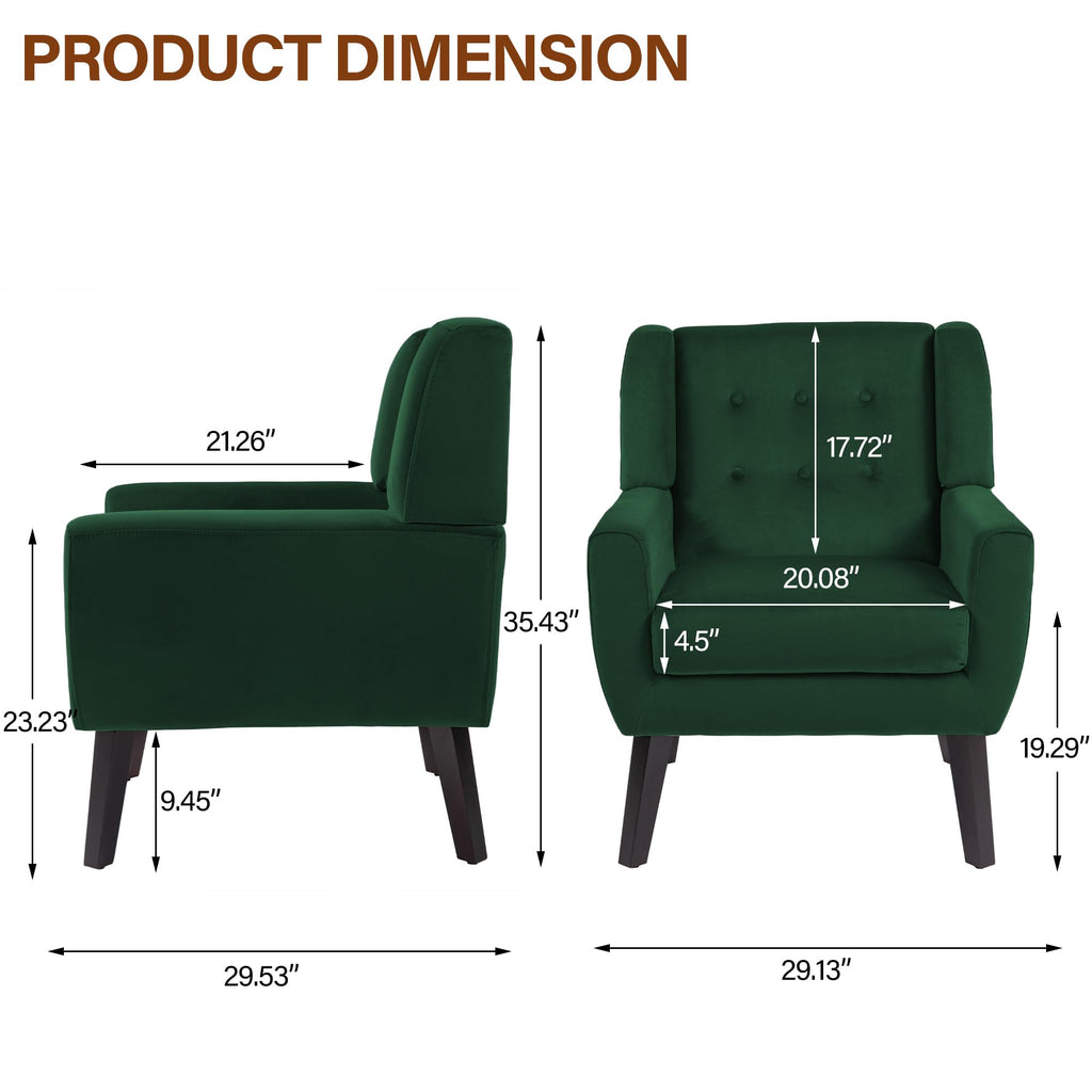 Velvet Accent Chairs Set of 2 F634