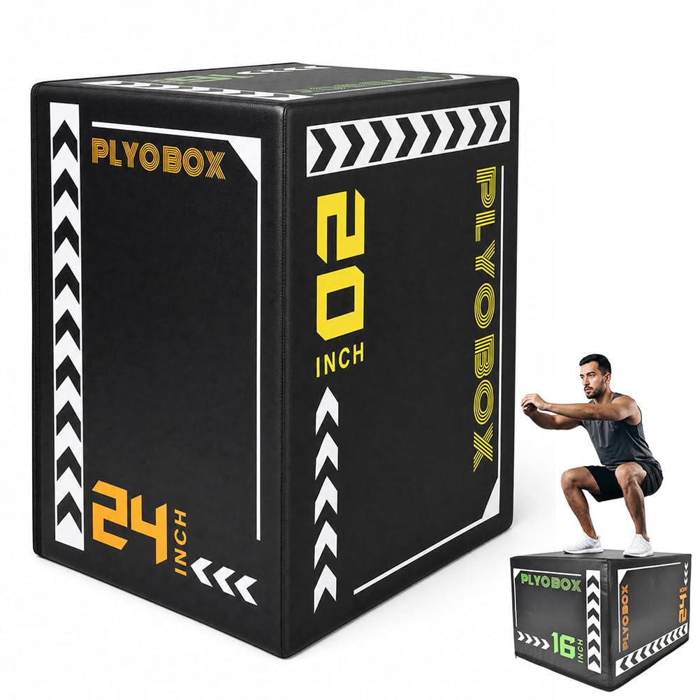 3-in-1 Foam Plyometric Jump Box, 16/20/24 Inch I391