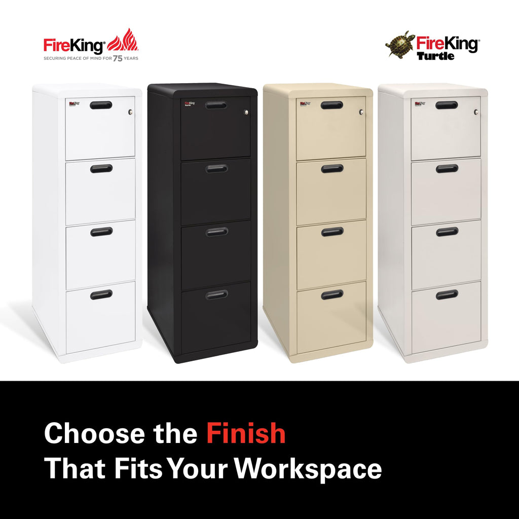 Black 4 Drawer Fire Rated File Cabinet F25564
