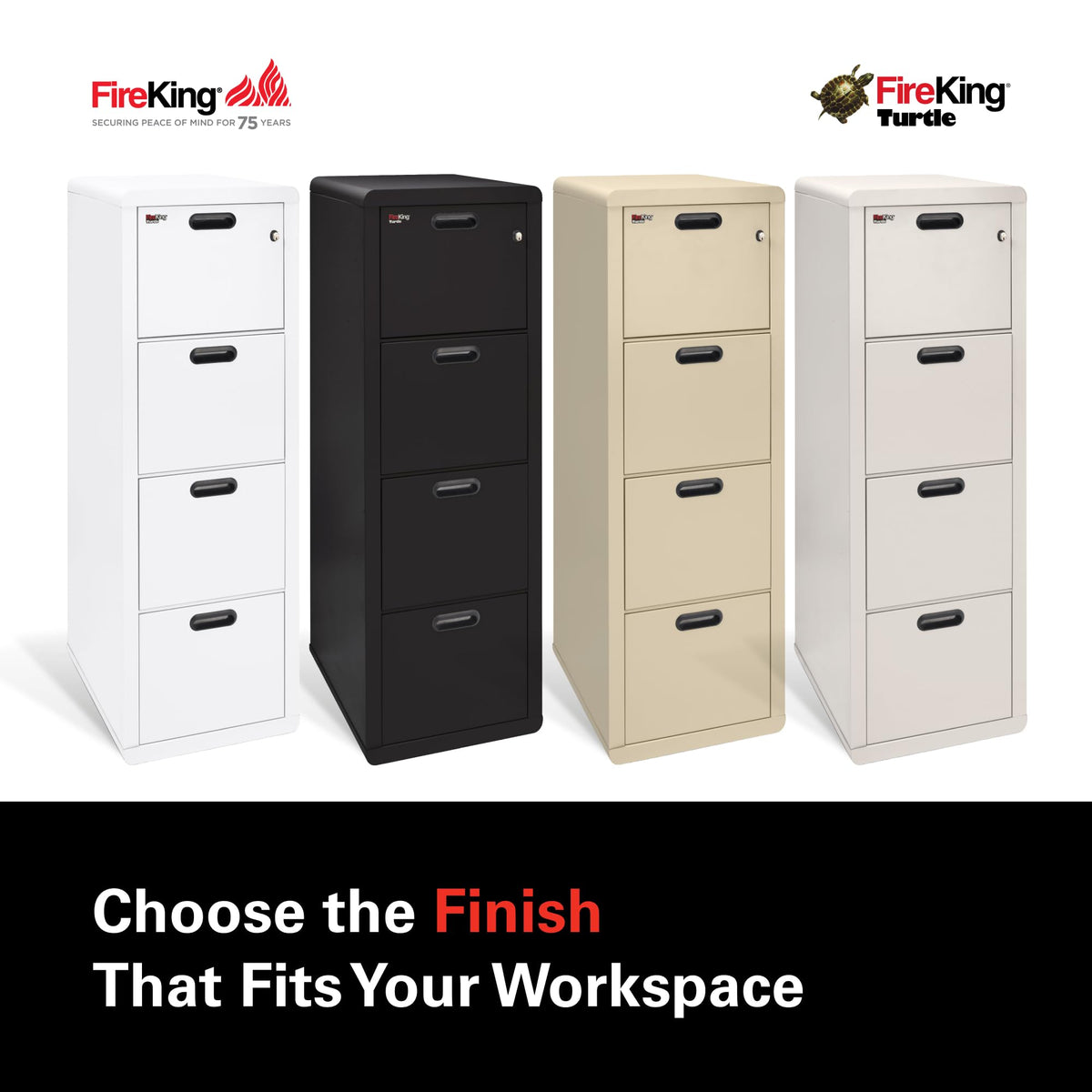 Black 4 Drawer Fire Rated File Cabinet F25564