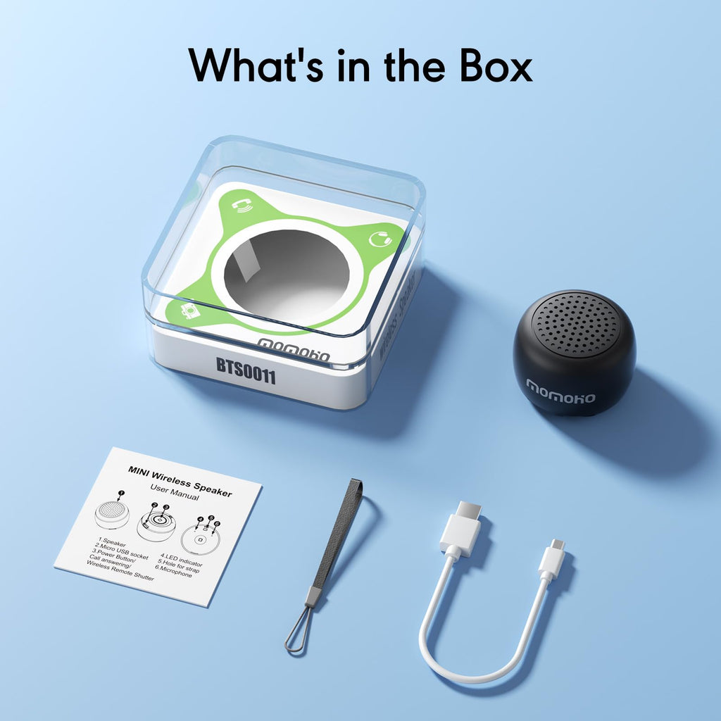 Black Mini Bluetooth Speaker with Built-in Mic O208541