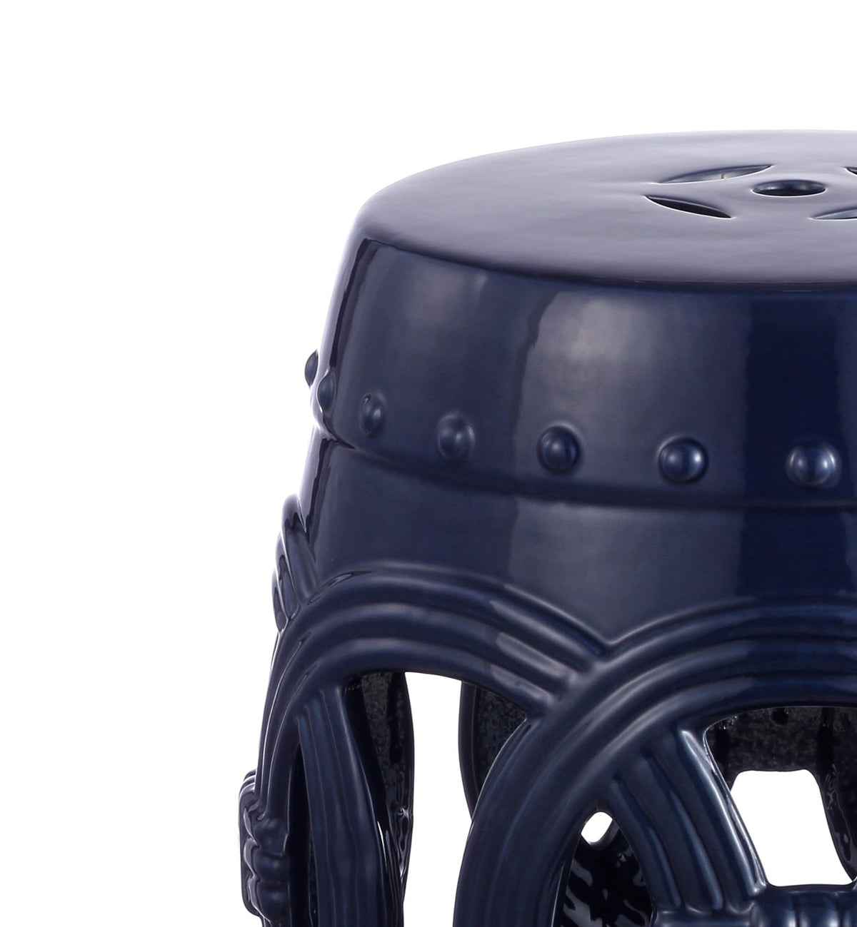 Navy Ceramic Garden Stool Side Table S14443