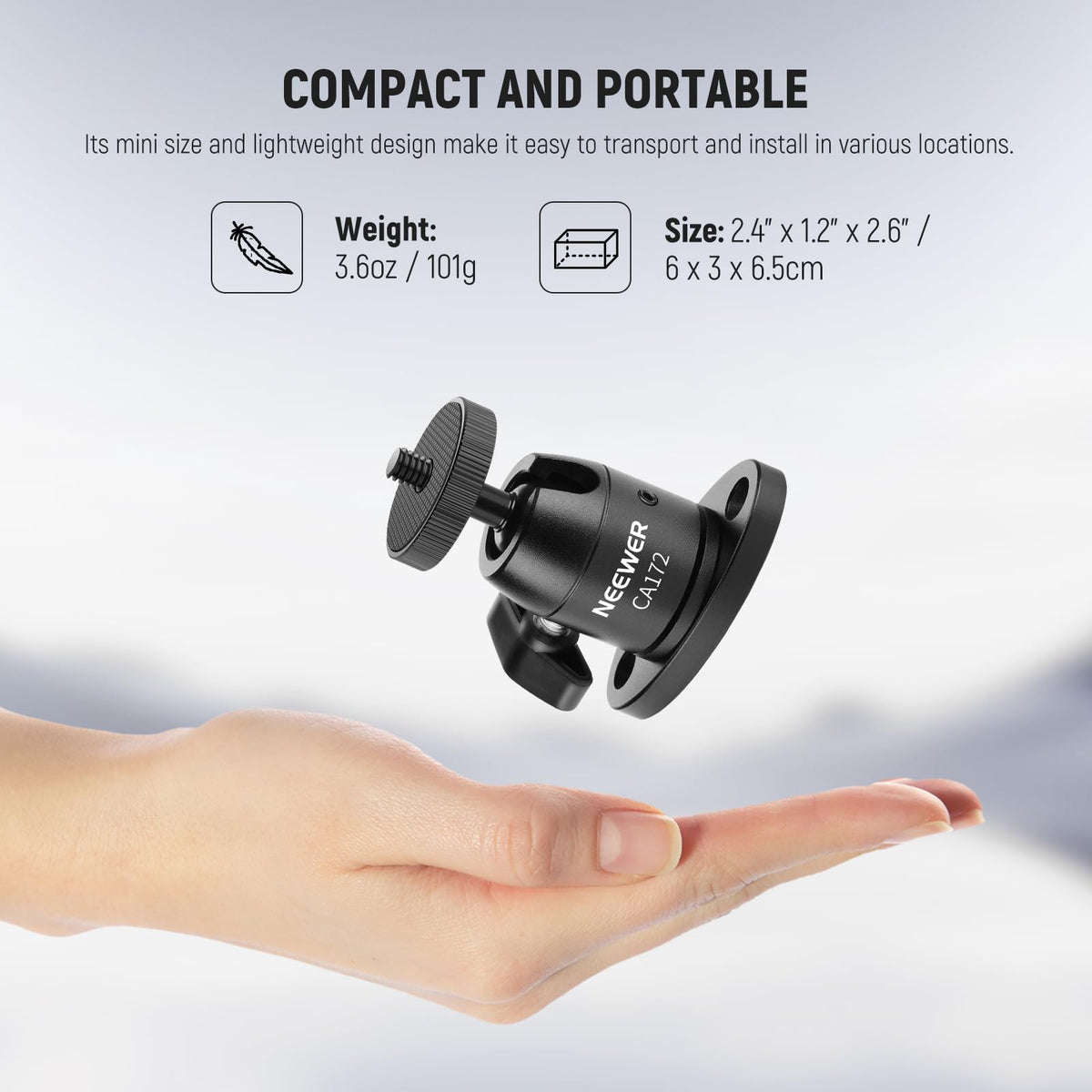 Webcam Wall Ceiling Mount Bracket, Aluminum Alloy Mini Ball Head D361510
