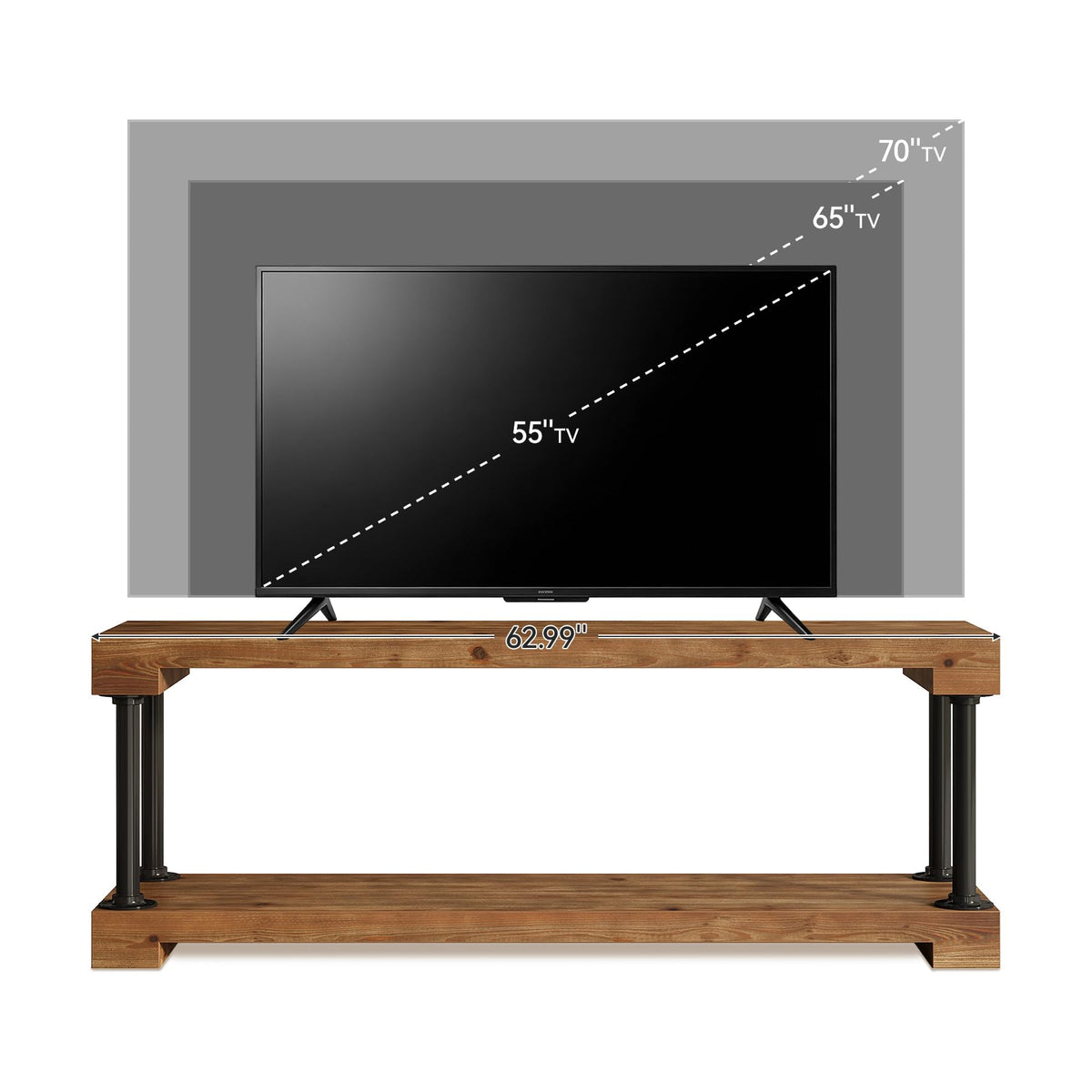 Solid Wood TV Stand for 75-Inch TV T5743