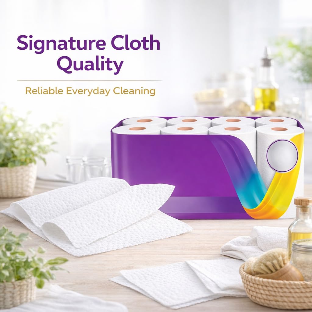 Cloth Paper Towels, 8 Triple Rolls A656