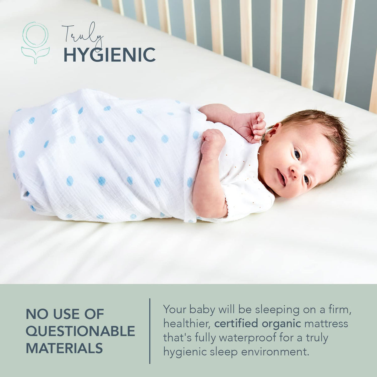 Organic 2-Stage Lightweight Waterproof Crib Mattress N269