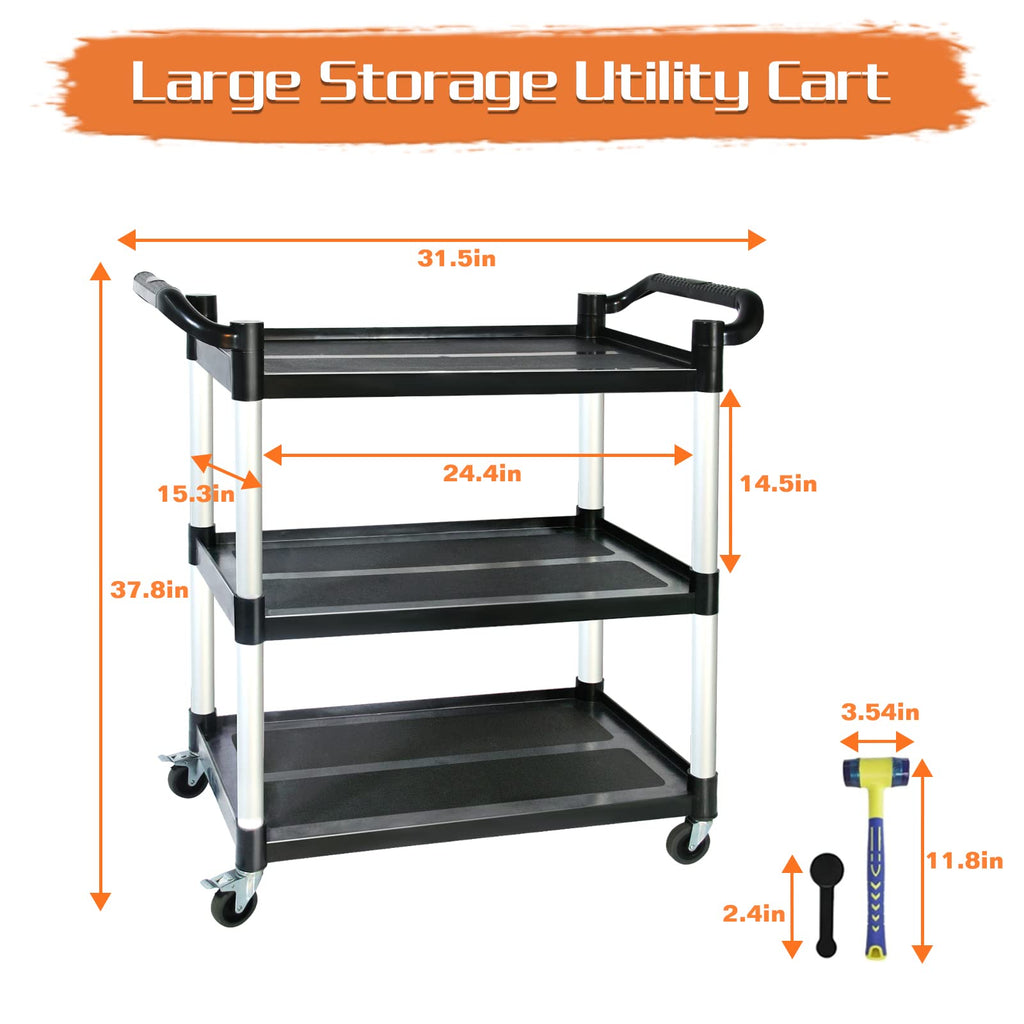 3-Tier Rolling Utility Cart with Lockable Wheels G1103