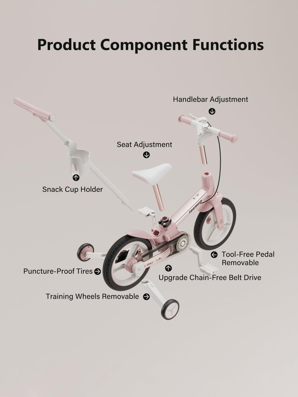 6 in 1 Toddler Bike with Push Handle M876