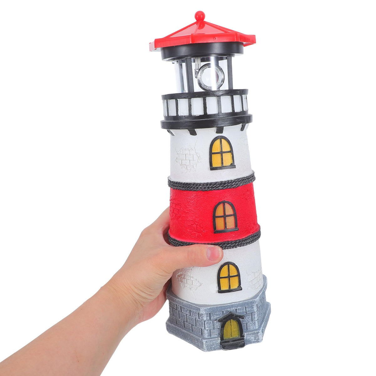 Solar Powered Waterproof LED Lighthouse Garden Statue N933163