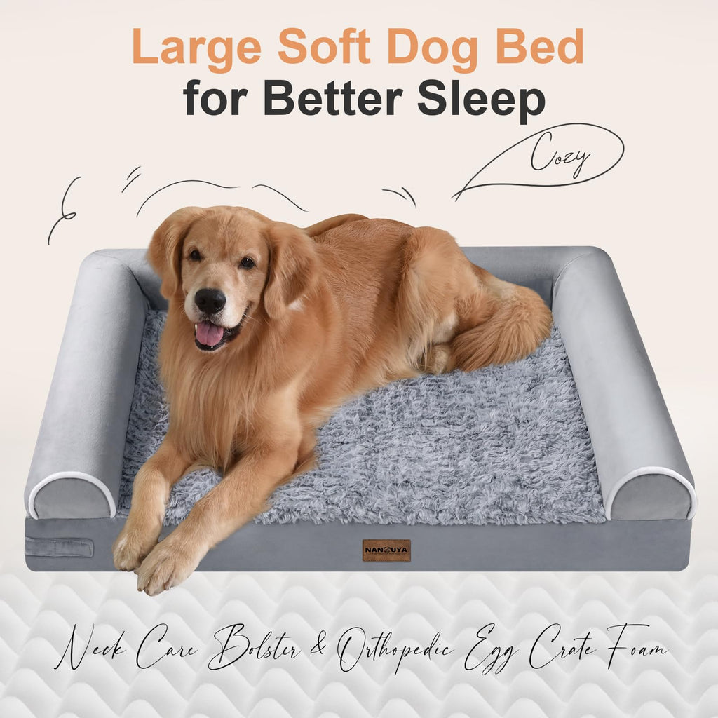 Light Grey 36 x 27 Inch Orthopedic Dog Bed W6911
