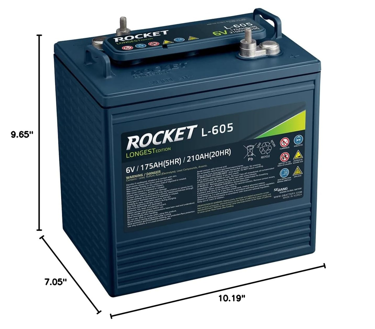 6V 210Ah Golf Cart Battery Set of 4 W890796