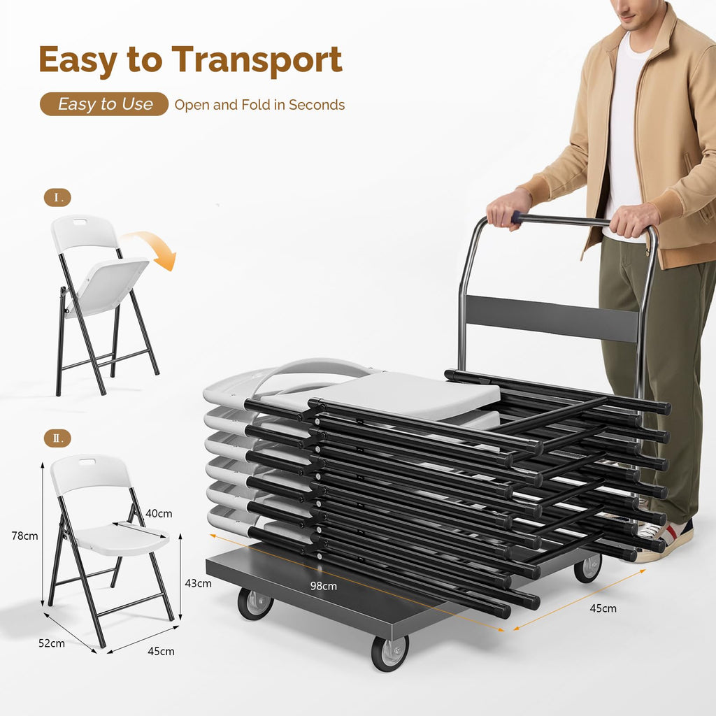 White Plastic Folding Chairs 10-Pack N768