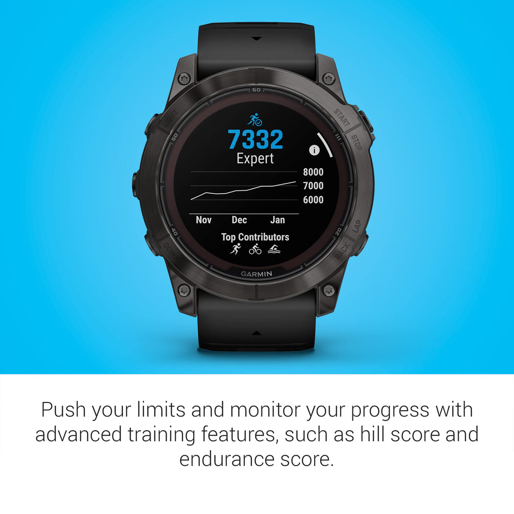 Multisport GPS Smartwatch with Flashlight, Solar Charging, Black Q194978