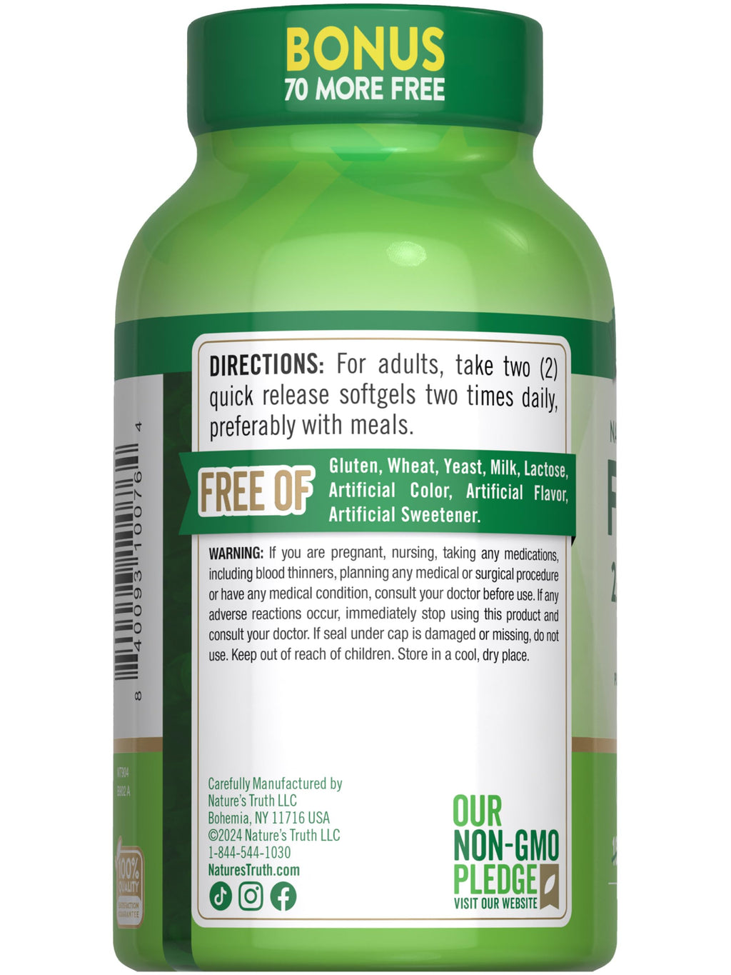 Fish Oil 2000 mg 600 mg Omega 3 250 Softgels V5487
