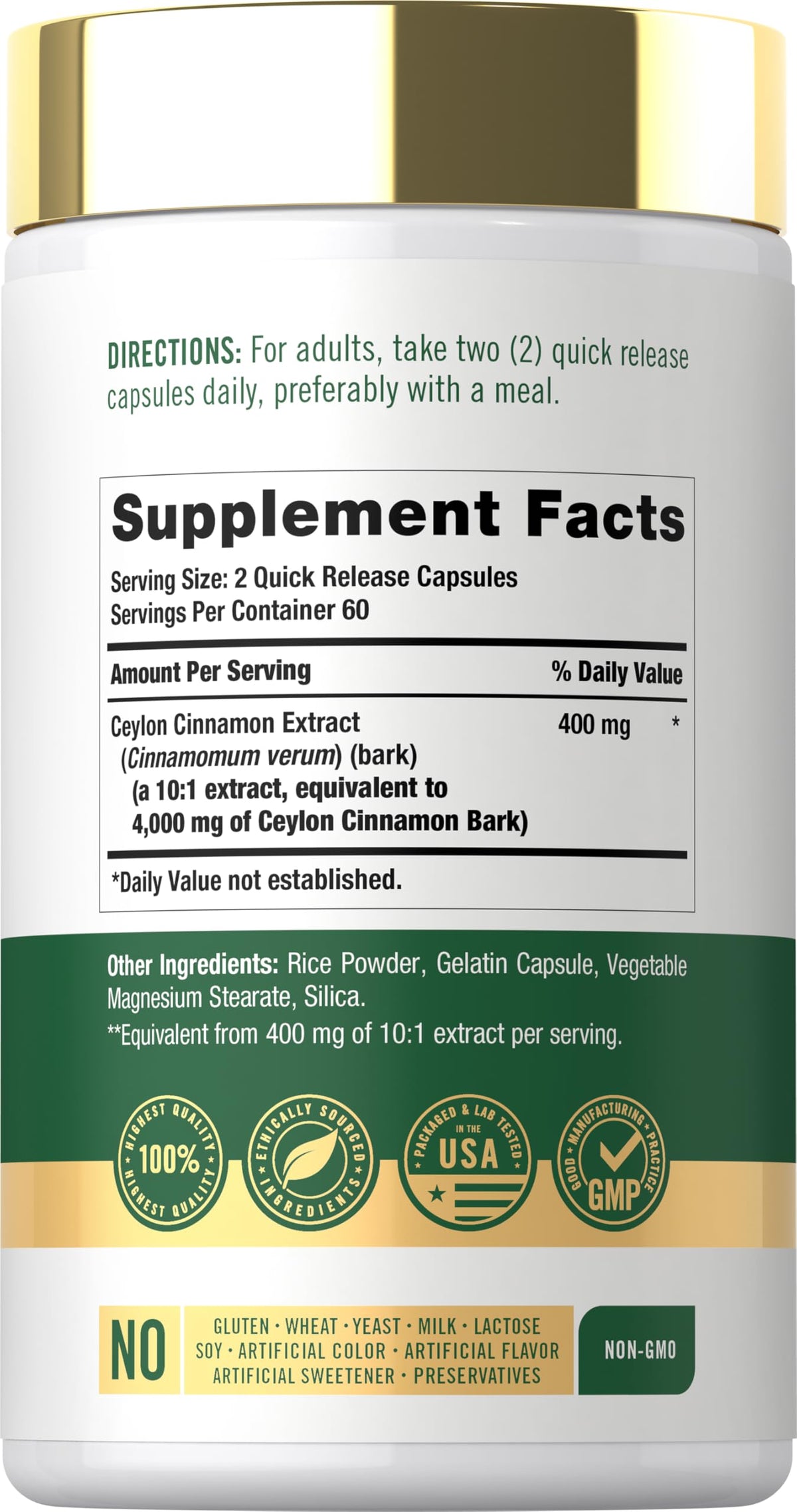 Cinnamon Capsules 120 Count C40549