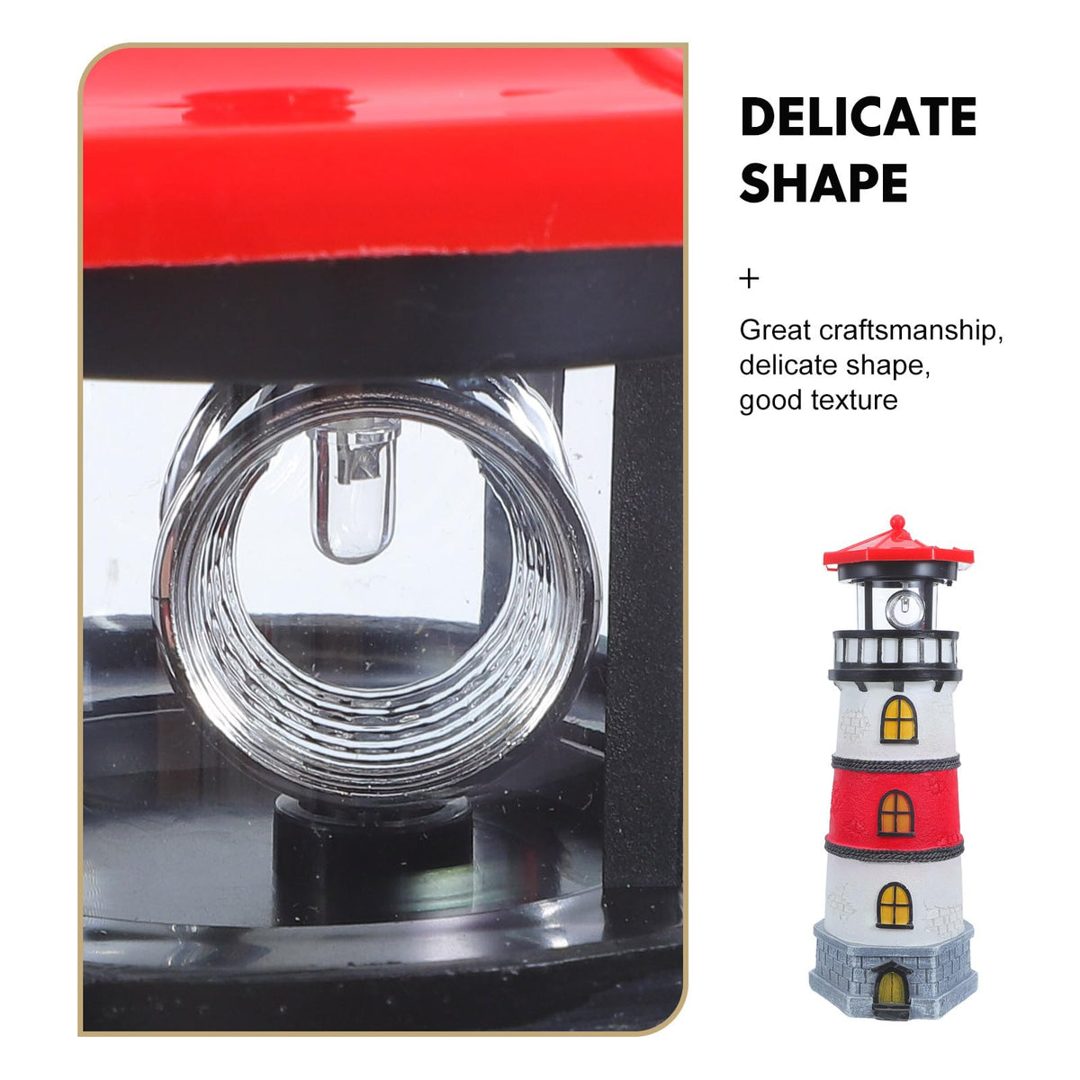 Solar Powered Waterproof LED Lighthouse Garden Statue N933163