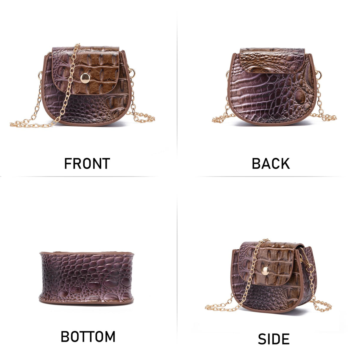 Mini Crocodile Embossed Leather Clutch I946
