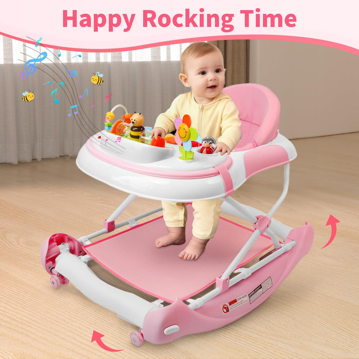 5 in 1 Foldable Baby Walker with Wheels and Bouncer N49223