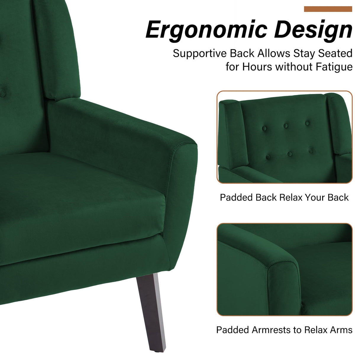 Velvet Accent Chairs Set of 2 F634
