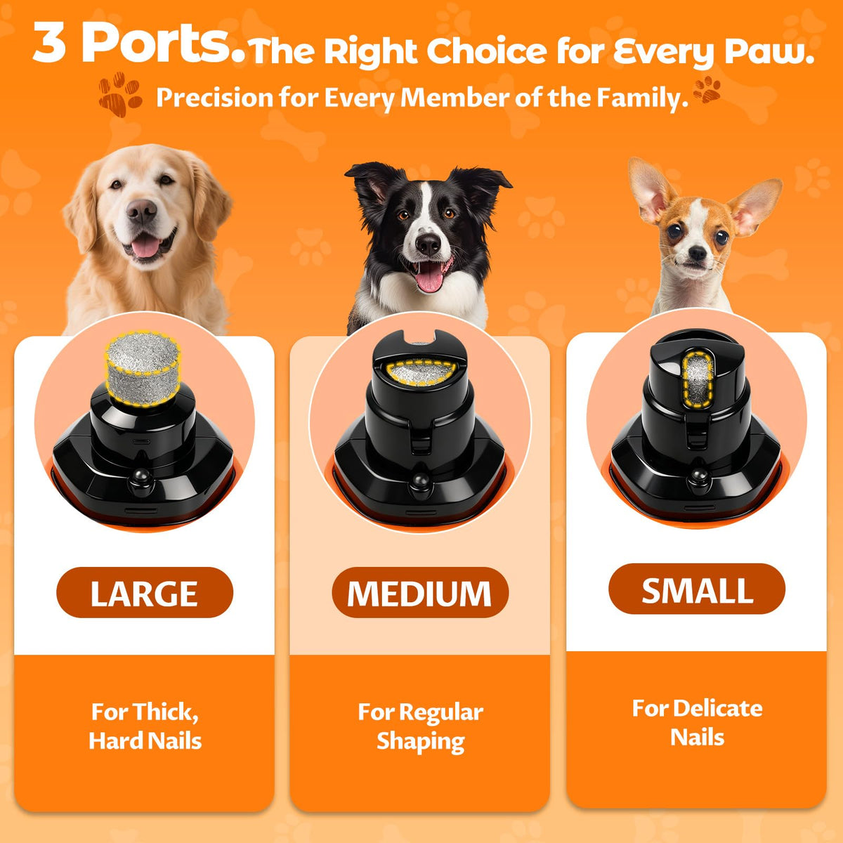 Dog Nail Grinder, Quiet 3-Speed with LED & Safety Guard O435058