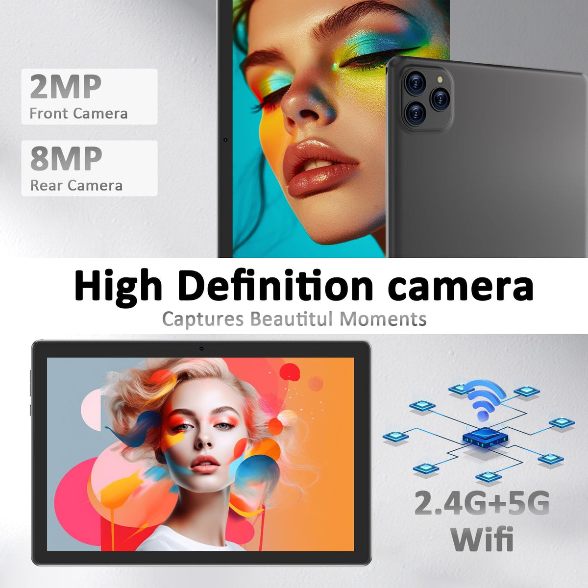 Android 15 10 Inch 18GB RAM 128GB ROM Tablet with Keyboard Case Mouse Stylus P94912