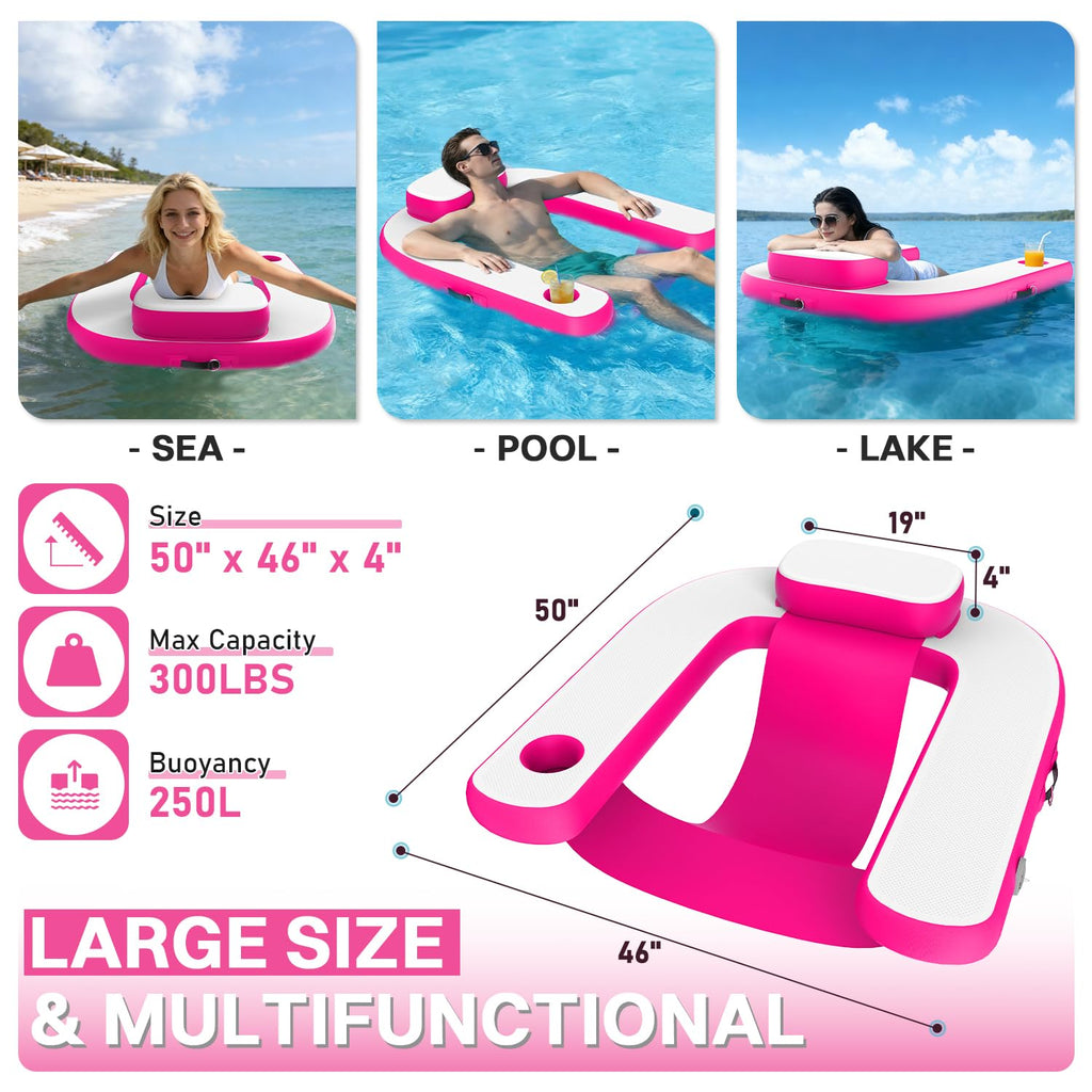 Pool Floats with Cup Holder & Headrest T18319