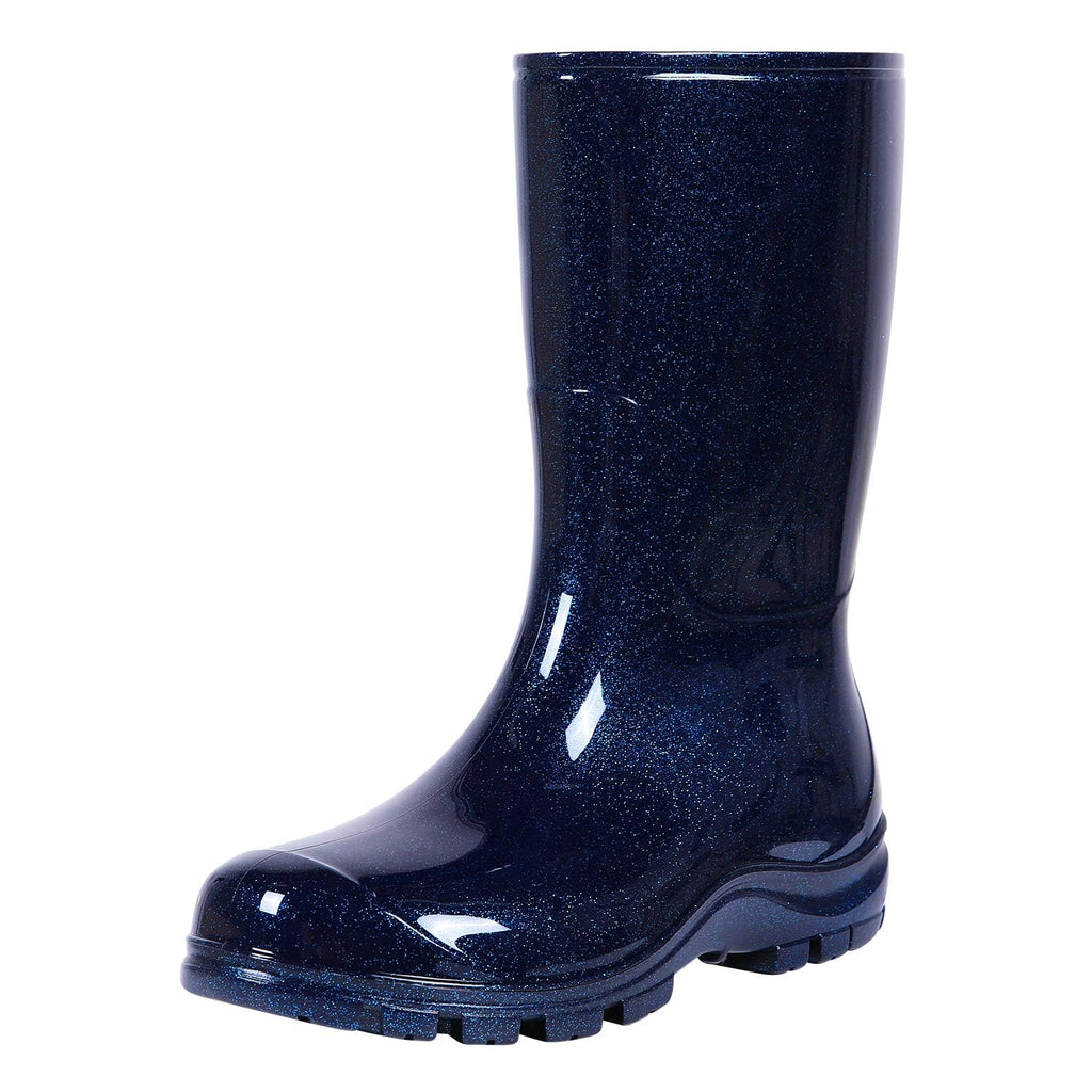 Women's Mid Calf Waterproof Rubber Rain Boots X416